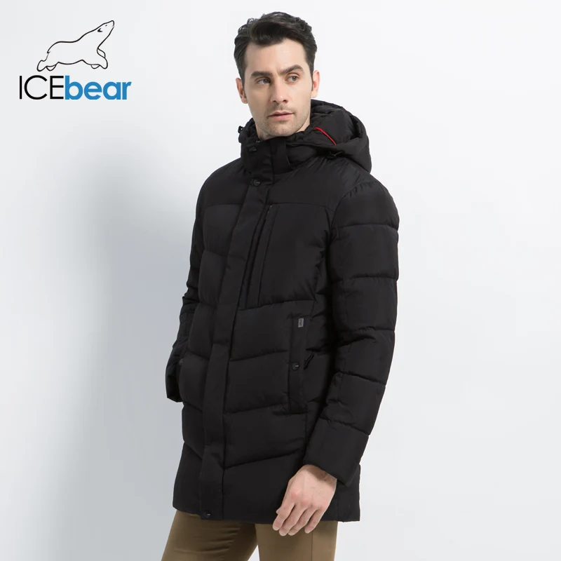 ICEbear2019 Новые мужские зимние куртки Стильное мужское пальто высокого качества Мужская одежда бренд одежды Толстая теплая одежда с капюшоном MWD19925D