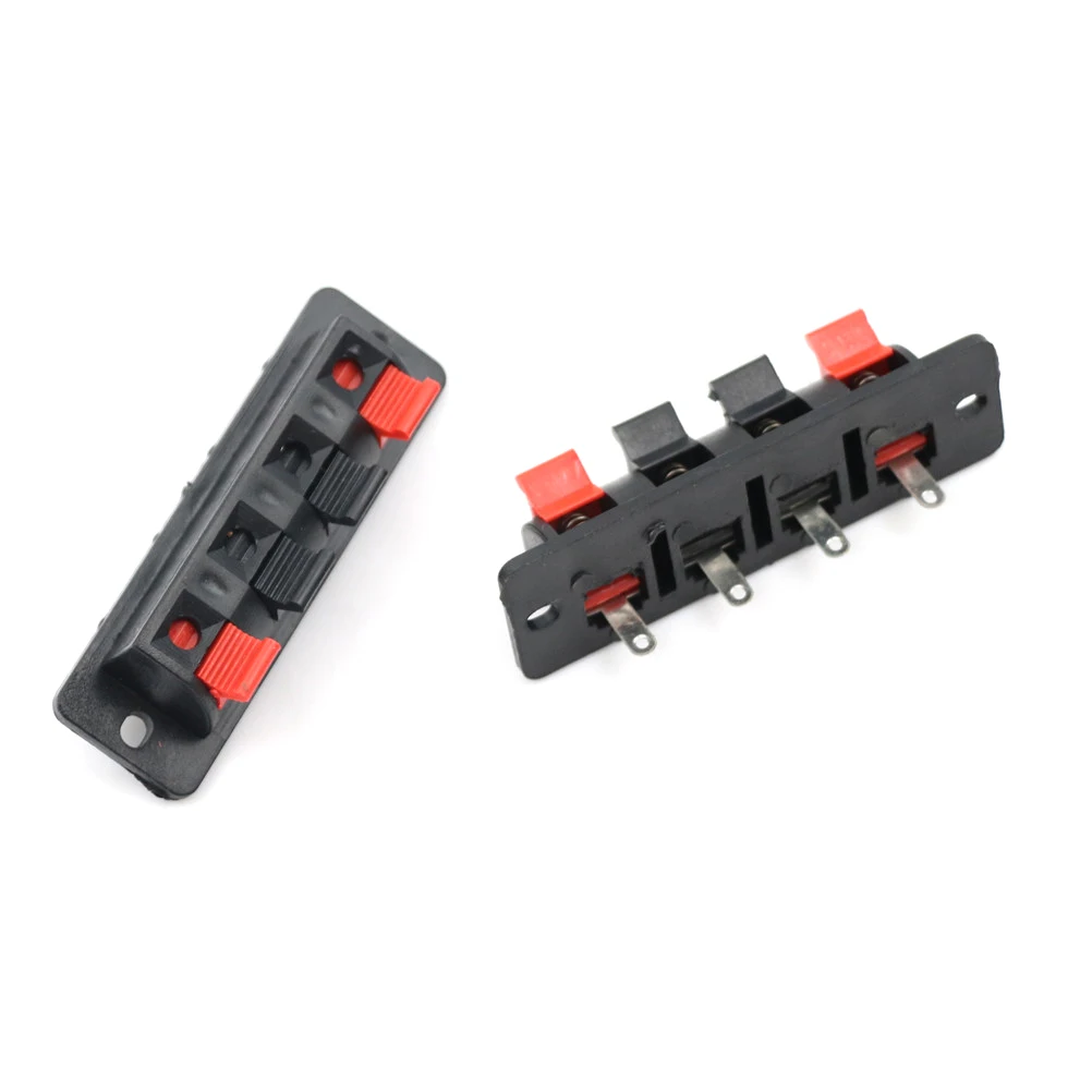 5pcs Plate Stereo Speaker Terminal Strip Block 4 Pin 4 Position Push