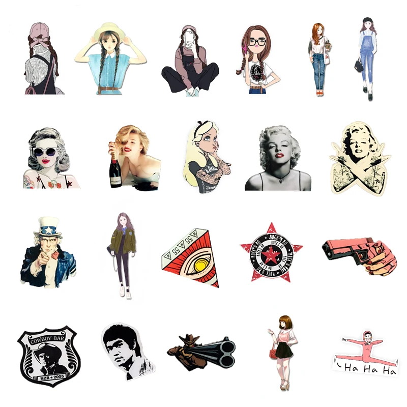 

1 PC Cartoon Girls Shape Brooch Badges for Clothing Icons on Backpack Pin Acrylic Badges Brooches