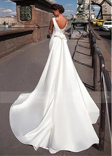Charming-Satin-Bateau-Neckline-Mermaid-Wedding-Dresses-With-Detachable-Train-Custom-Made-Bridal-Gowns-Cheap (3)