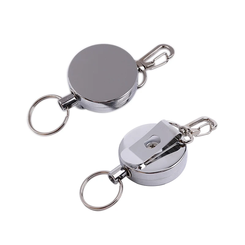 

High Resilience Steel Wire Rope Key Ring Metal Retractable key Chain Alarm Key Ring Anti Lost Key chain Outdoor Tool