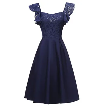 

2019 Summer Women A -line Vintage Vestido Top Dress Elegant Short Prom Office Slender Party Clothes Casual Beach Dress