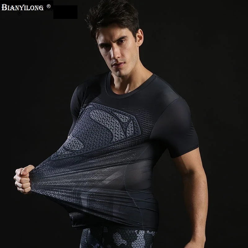 

Superman Tshirts Men Compression T shirts BodyBuilding Fitness T-shirts Funny Streetwear Tight Long Sleeve 3d Tops