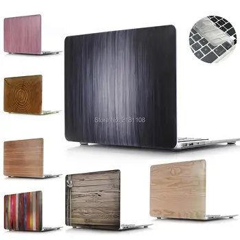 

2 in1 Wooden Grain Pattern Hard Case Cover+Keyboard Skin for MacBook retina Air Pro 11" 13" 15" A1278 A1398 A1534 A1707 A1706