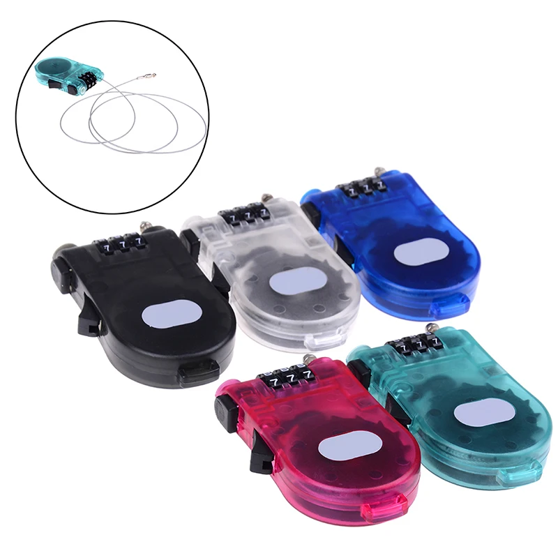 

1 Pc 3 Digit Portable Retractable Bike Bicycle Lock Combination Cable Code Lock Safety Luggage Suitcase Padlock