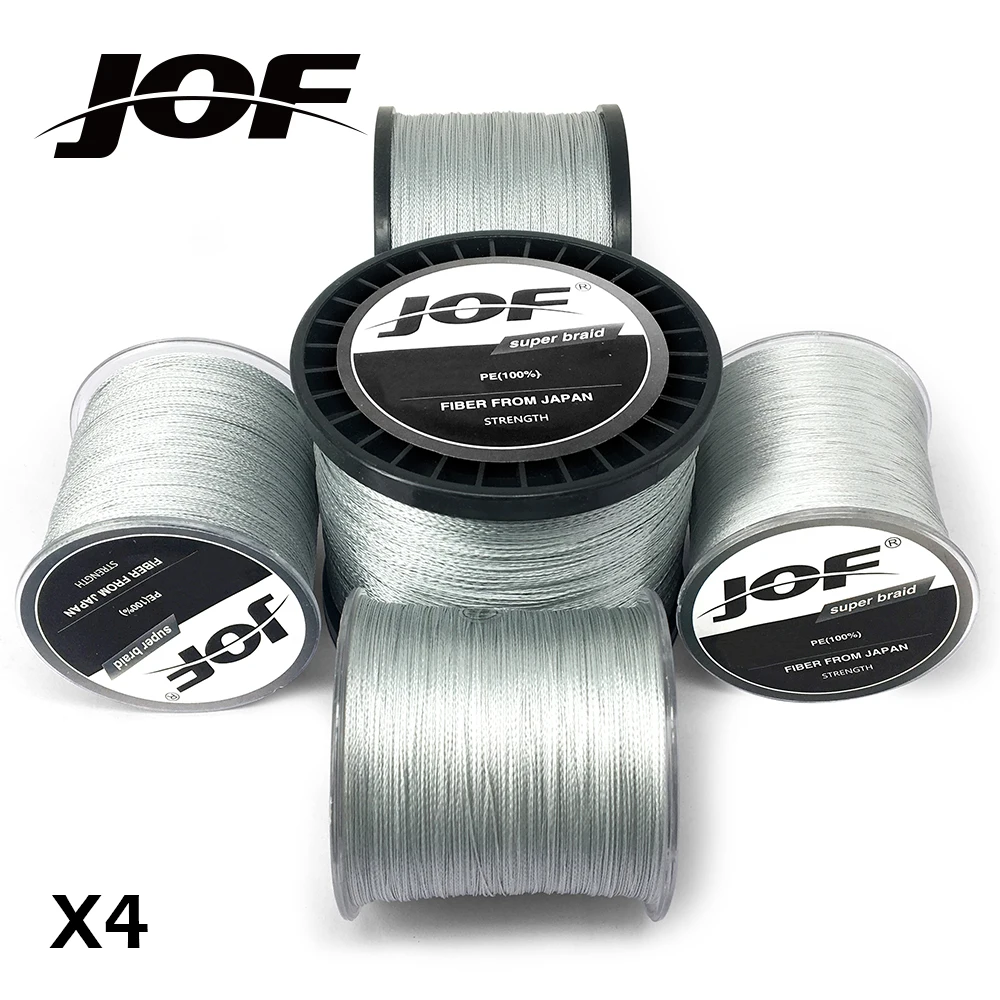 JOF PE Braided Fishing Line Gray Multifilament Fishing Cord Strong 4