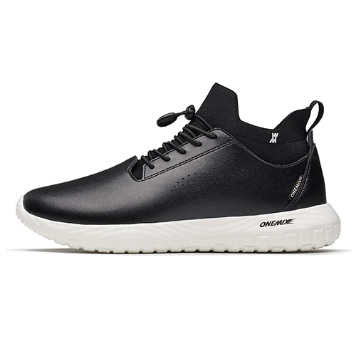 ONEMIX Мужская прогулочная обувь 3 в 1 комплект обуви уличные женские кроссовки мягкая ткань кожа светильник кроссовки для бега 1330A - Цвет: Black White M W