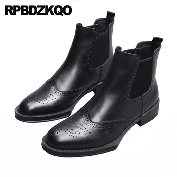 

Dress Chelsea Full Grain Leather Wingtip Party Brogue Winter Men Boots With Fur Pointed Toe High Top Chunky Formal Shoes Booties