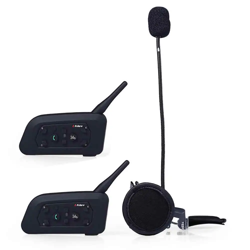 

VNETPHONE V6 Motorcycle Bluetooth Helmet Headset Interphone Wireless 6 Riders Handsfree Headphone for Riding Snow Sport 2pcs
