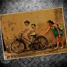 Póster Vintage de bicicleta para niños de China, cuadro Retro de bicicleta, Impresión de foto para pared, antiguo, Bar de fotos, decoración del hogar, carteles de estilo HD