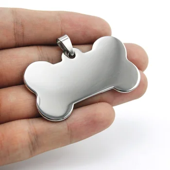 

Stainless Steel Dog Bone Pendants Shiny Blank Engravable Tag Kitten Puppy Necklace Mirror Polish for DIY Wholesale 50pcs