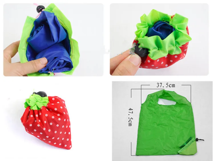 2 шт нейлон складные сумки для покупок свежий клубника несущей плечевой ремень многоразовая утилизация eco для хранения сумка-шоппер