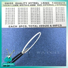 Joint annulaire en verre de cristal, épaisseur de 98, pièces/boîte, 1.25mm, pièce de rechange pour horloger