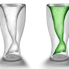 1 шт. 100 мл Русалка вина Стекло/Русалка выстрел Стекло съемки водочки Стекло Кубок Пивная кружка Русалка любовника JO 1035