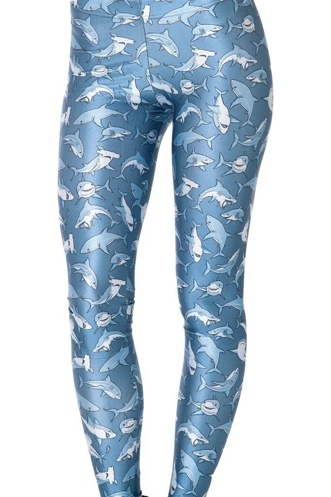 

Women 's clothing new 2016 harajuku Hot sell 3D printed The shark leggings Mermaid leggings digital printing pants casual pants