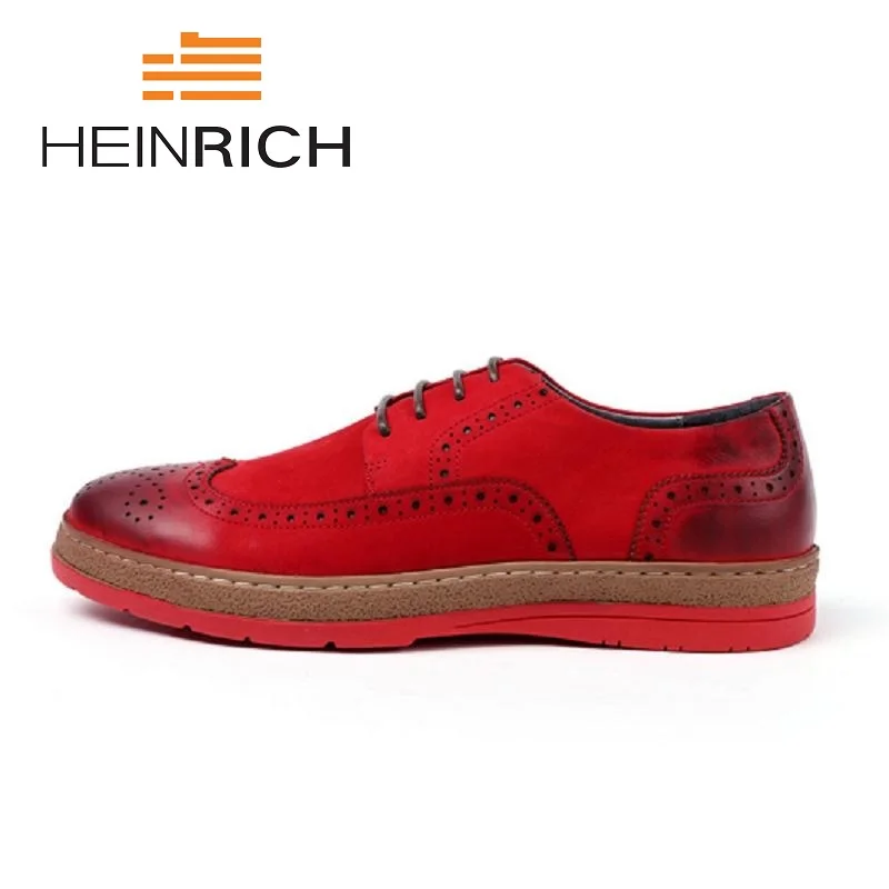 

HEINRICH 2018 England Brogue Style Black Casual Shoes Flats Lace-Up Top Quality Men Shoes Zapatos Hombre Cuero Genuino