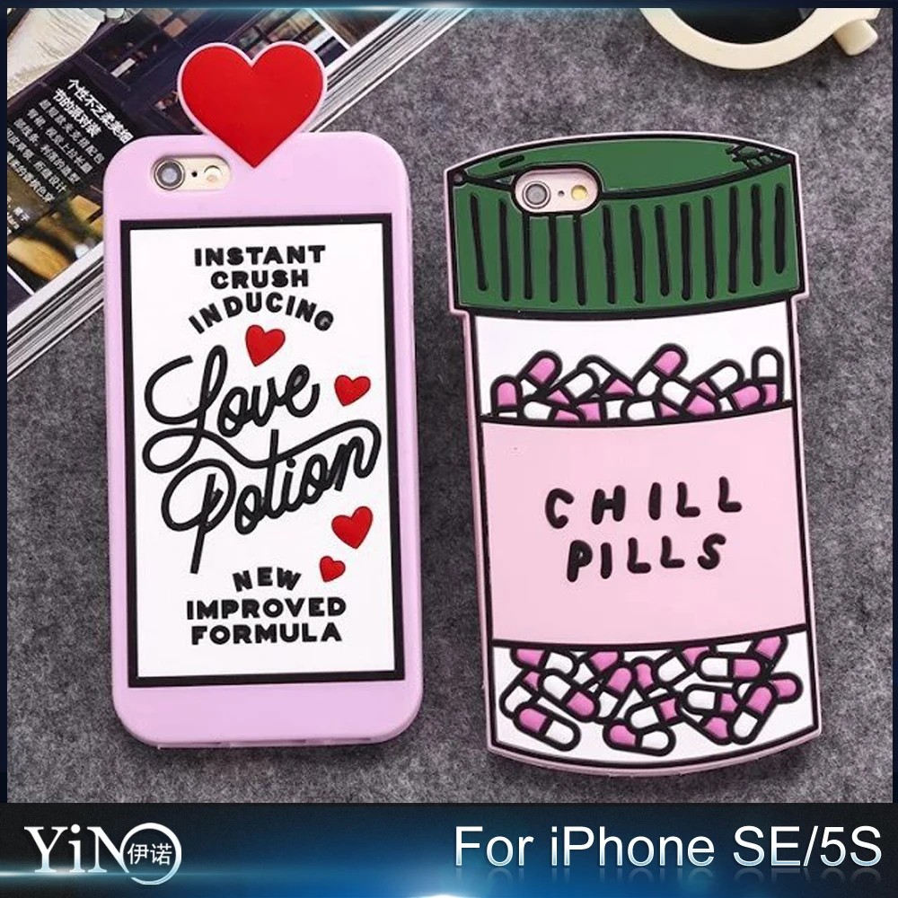 100pcs/lot Fashion Chill Pills Case For iPhone 6 6s Case For iphone SE