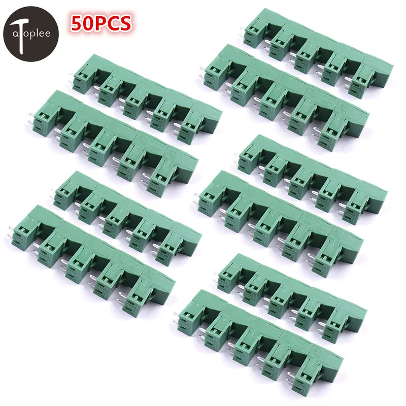 

Wholesale 50PCS 2 Pin PCB Power Supply Terminal Block Connector 90 degrees Good Insulating Property Power Wires Connector