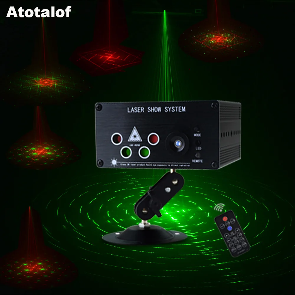 

Atotalof 120in1Pattern Mini Disco Laser Light Projecto RGB Party Light for DJ Club KTV Bar Family Professional LED Stage Light