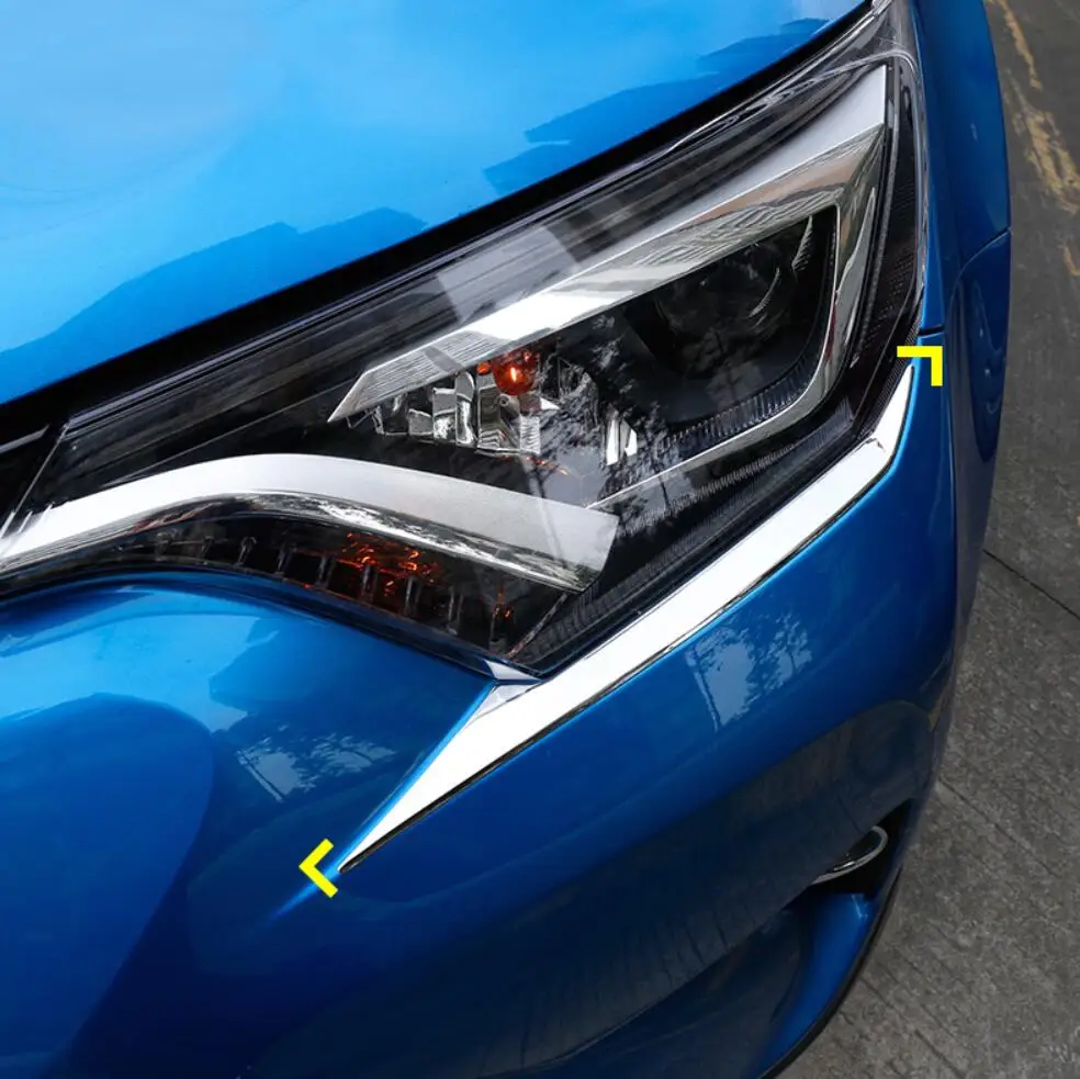 Lapetus хромированные передние фары лампа крышка для век отделка 2 шт. Toyota RAV4 Rav 4 2016 2017