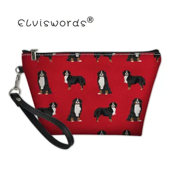 

ELVISWORDS Mountain Dog Women Customized Travel Cosmetic Case Hand Bags Wash Pouch Make Up Organizer Toiletry Storage Bag