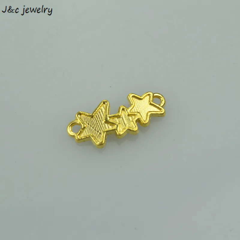 

35 pcs free shipping Gold color charms diy metal Star connector pendant for necklace&bracelets jewelry making 20*8 mm 33154A