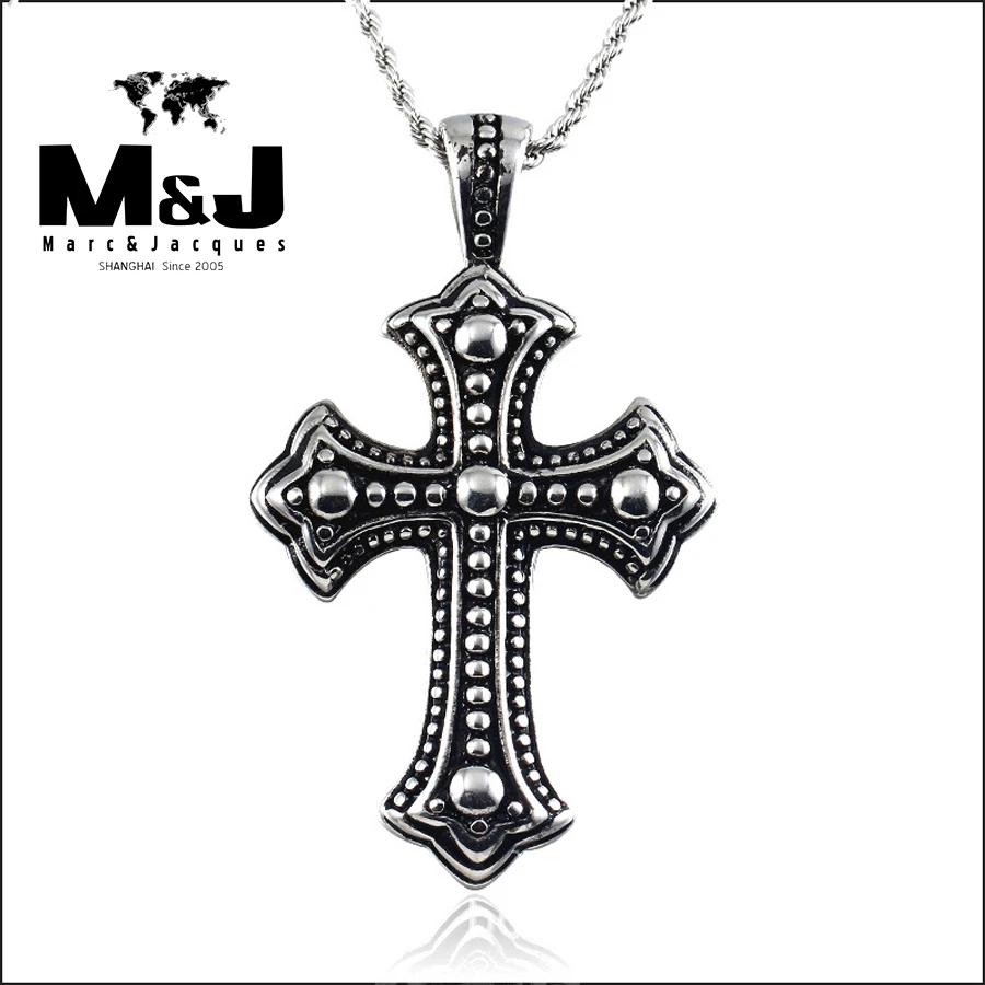 WITH RANDOM Gift Chain Vintage Jesus Christ Stainless Steel Cross
