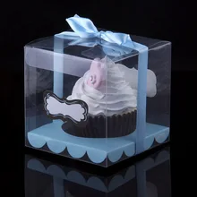 Transparent Cupcake Box Clear Cake Box With Sticker