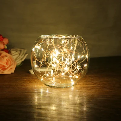 5 м 50 светодиодный Светодиодный фонарь на батарейках для гирлянды вечерние свадебные украшения рождественские светильники для помещения и улицы сказочная лампа - Испускаемый цвет: Тёплый белый