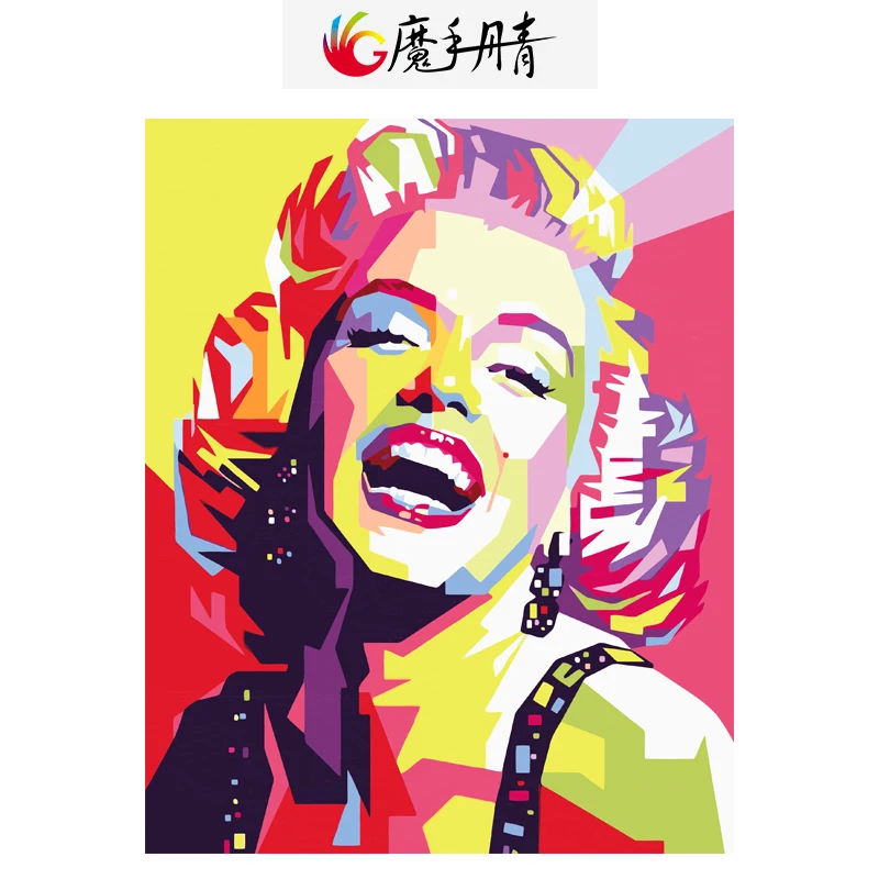 Diy Painting By Numbers Marilyn Monroe Scene Two Colorful Canvas Home