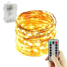 6AA Батарея управляется 12 м 240led Фея огни строки 8 режим, Водонепроницаемый Медный провод Рождество Праздничная Свадебная вечеринка Огни+ пульт
