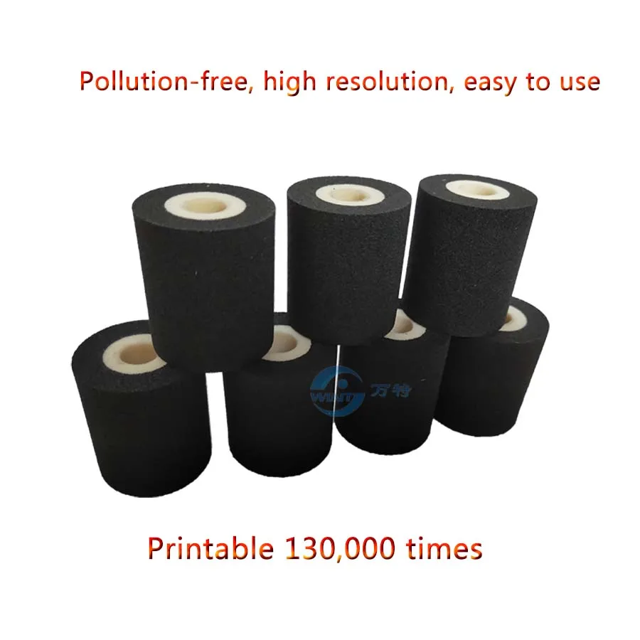 36*40MM Energy Saving Black Hot Printing Ink Roll for 380f Ink Coding Machine sponge ink roller for hot stamping printer
