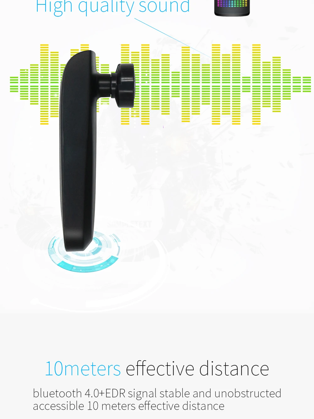 YODELI B1 Mini Earbud Wireless Bluetooth Earphone with Microphone for Car Mobile Phone Sport Noise Reduction Headset Headphones (3)