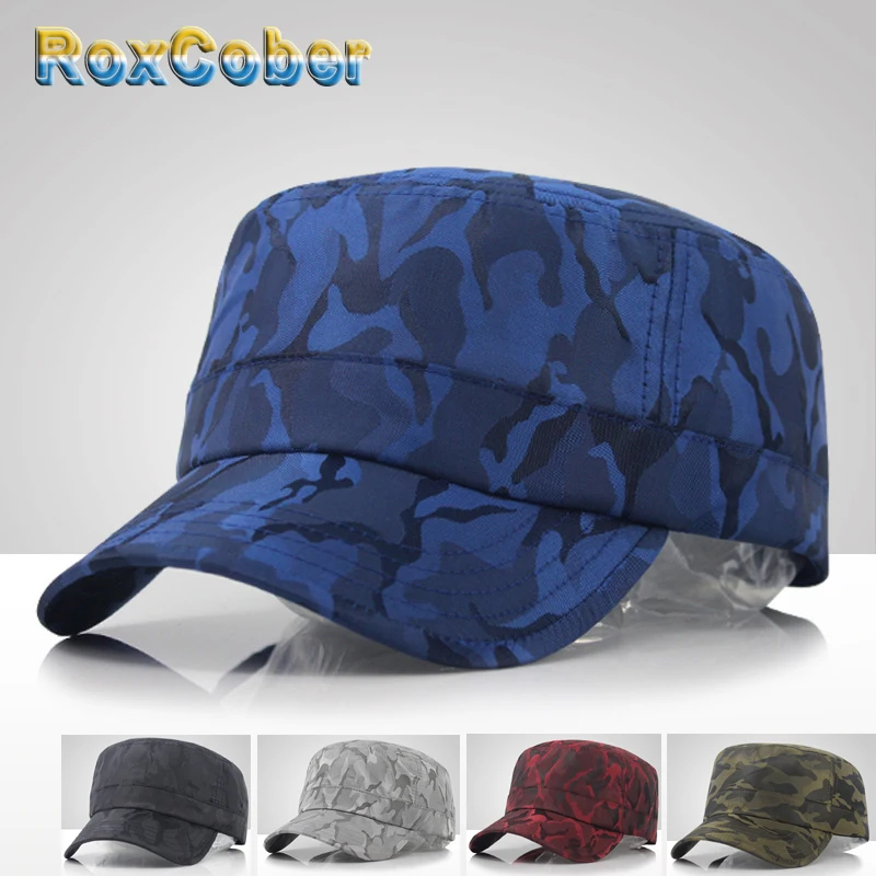 

RoxCober Hight Quality Camouflage Sun Protection Military cap quick drying ultralight flat cap gorra militar hat for mens womens