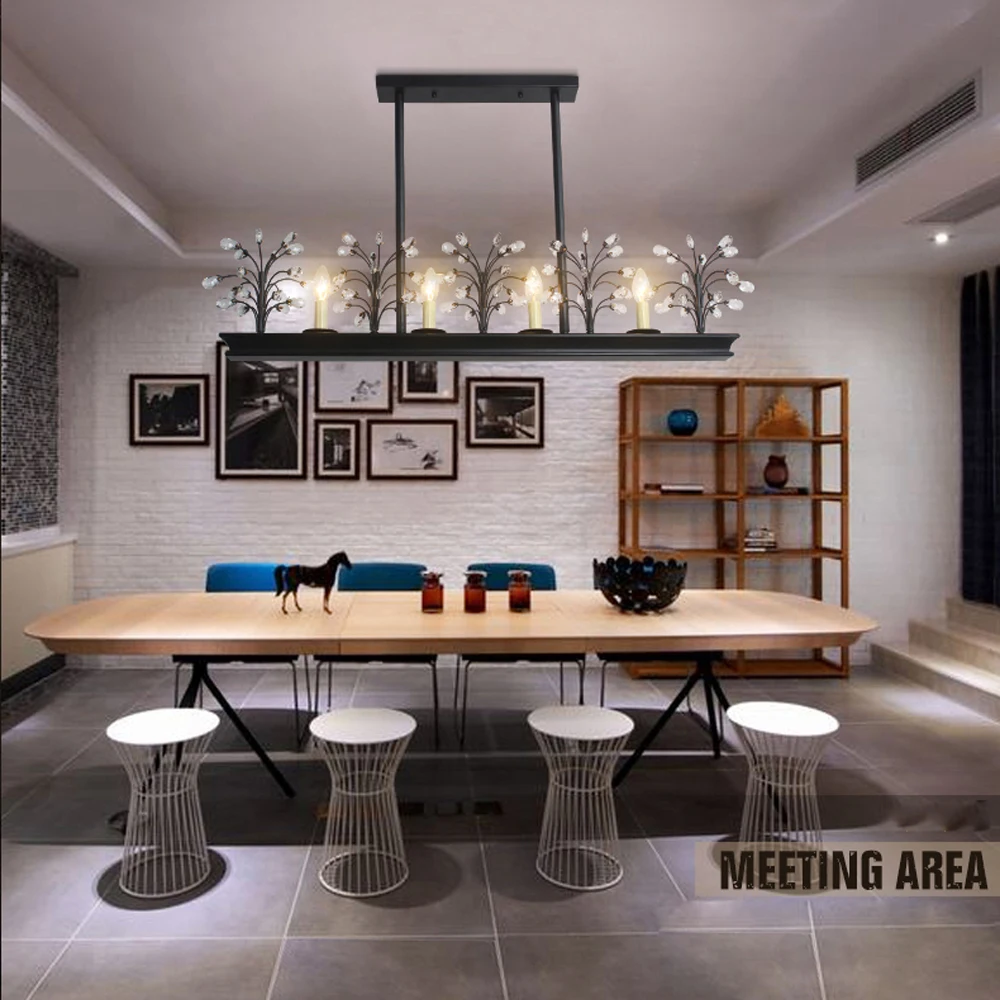 

led e14 Loft Iron Crystal LED Lamp LED Light Pendant Lights Pendant Lamp LED Pendant Light For Foyer Dinning Room