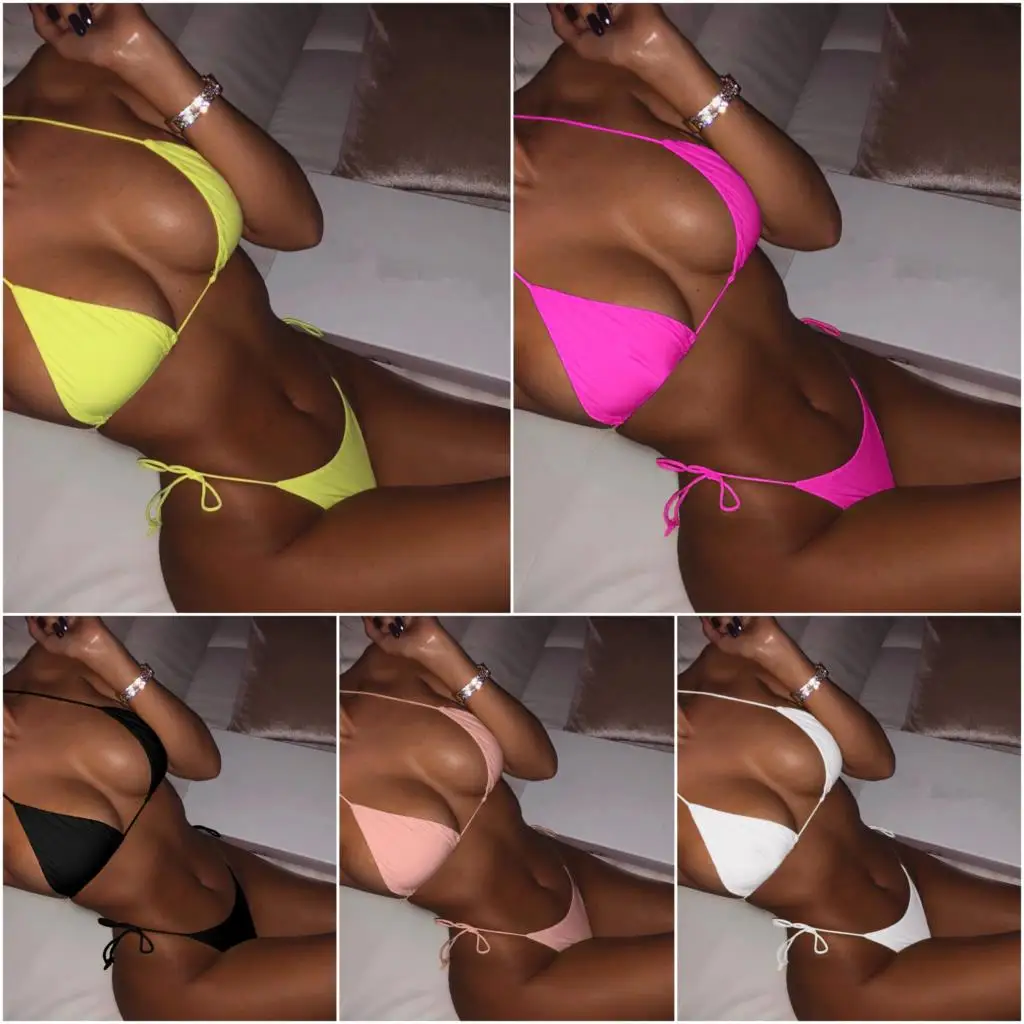 

Swimsuit Women Bikini 2019 Swimwear Women Sexy Bikini Bandage Florescence Bikinis Bathing Suit Women Micro Bikini