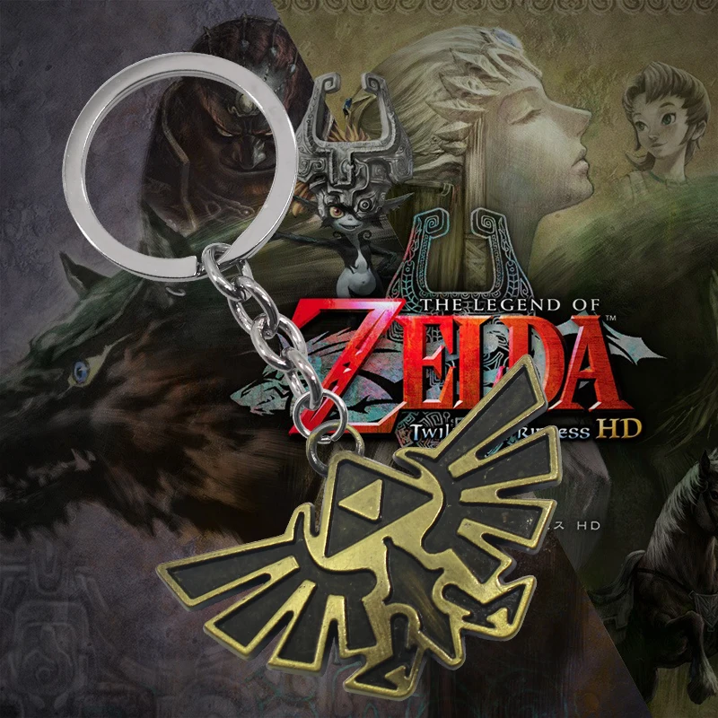 

Fashion Movie The Legend Of Zelda Wing Logo Keychain Jewelry For Men Women Letting Zelda Bronze Plated Alloy Pendant Key Ring
