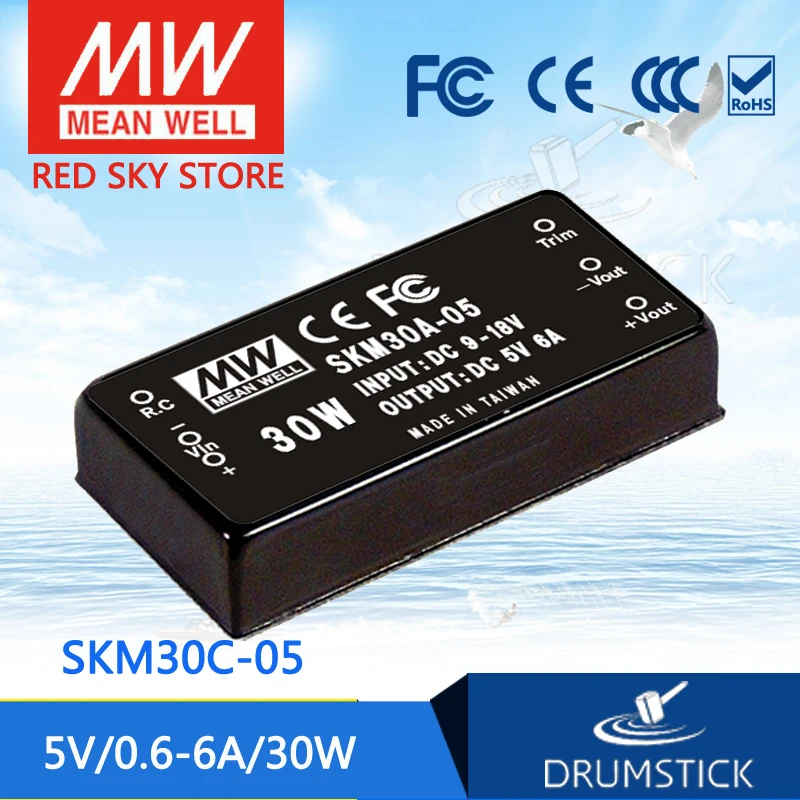 

MEAN WELL SKM30C-05 5V 6A meanwell SKM30 5V 30W DC-DC Regulated Single Output Converter