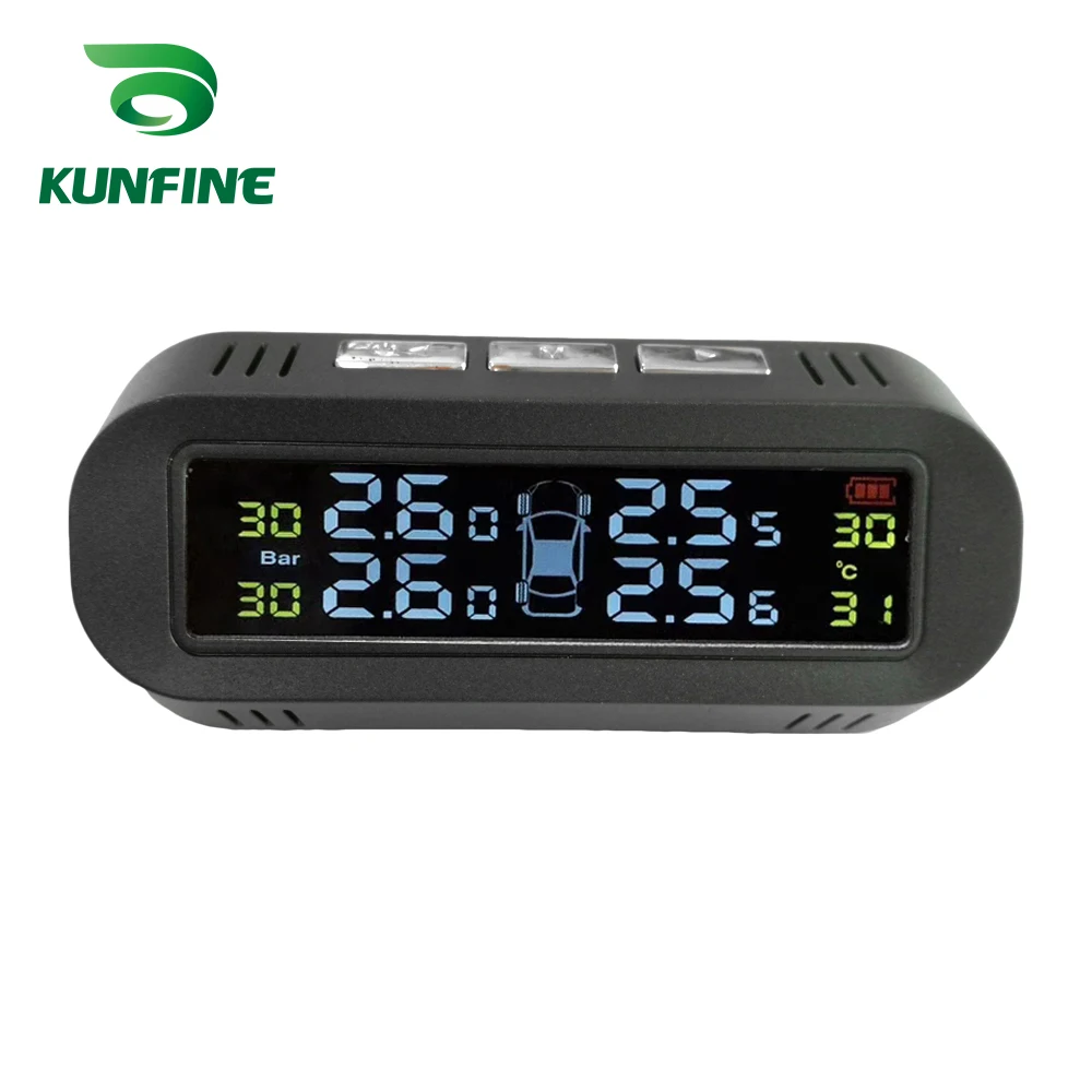 HUB Smart Car TPMS Tyre Pressure Monitoring System Solar Energy TPMS Digital LCD Display Auto Security Alarm Systems With 4 Sens