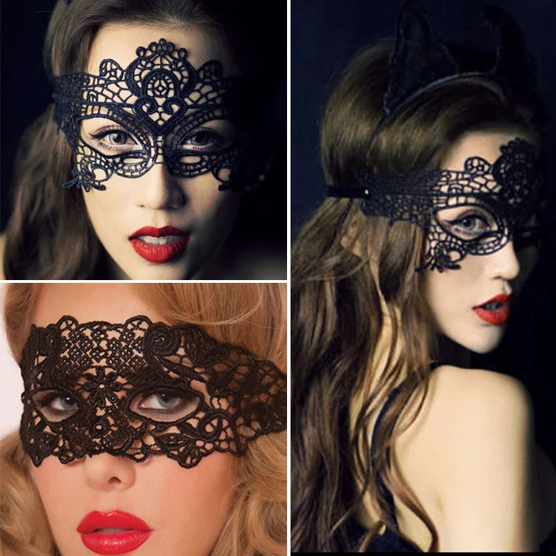 1/2 шт. черный Для женщин пикантные маска для глаз крышка выдалбливают вечерние костюмы с масками для ночного клуба соблазнительное белье для косплея куколка Эротическое