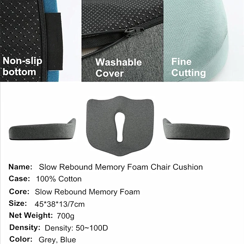 PurenLatex подушка из пены с эффектом памяти на стул ортопедическая офисная подушка для сиденья с геморроем автомобильное кресло с копчиком облегчение боли подушка под давлением