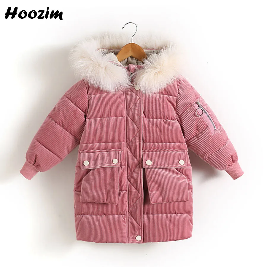 

Winter Letter Parka Children Casual Corduroy Long Jacket For Girls 10 11 12 Years Fashion Kids Outerwear Faux Fur Coat For Girls