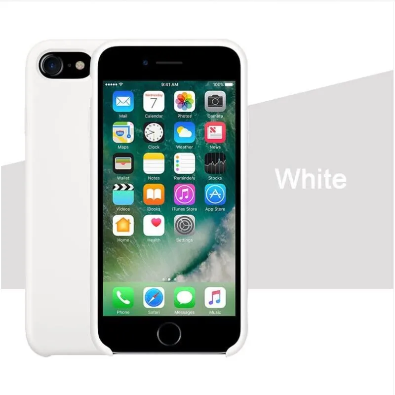 Чехол для iPhone Xs MAX XR X чехол s для Apple iPhone 7 8 6 s Plus 5S SE официальный стиль силиконовый чехол с логотипом - Цвет: WHITE