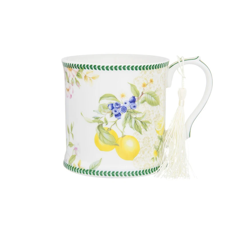 Кружка 380 мл 12 3*9*9 см &ampquotЛимоны&ampquot NEW BONE CHINA | Дом и сад