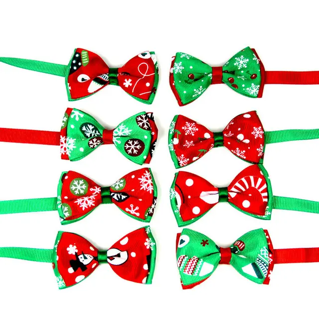 Christmas Holiday Dog Collar Bow Tie 2