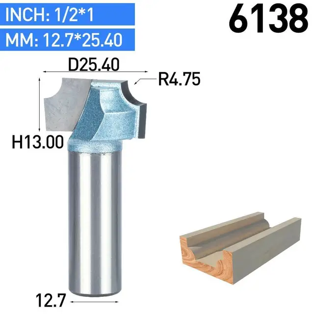 1pc 1/2" 1/4" Shank Router Bits For Wood Industrial Grade Woodworking