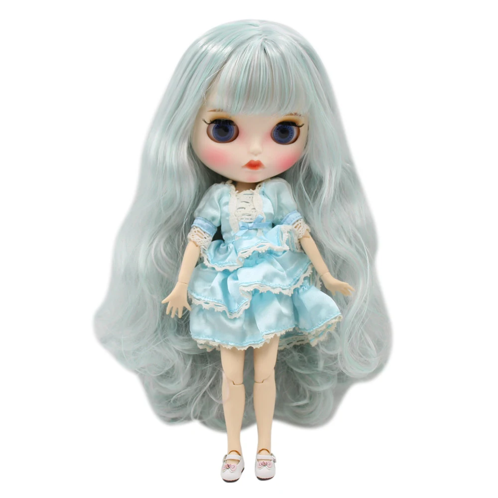 Кукла Blyth от ICY DBS белое тело с длинными вьющимися губами резными матовым лицом и