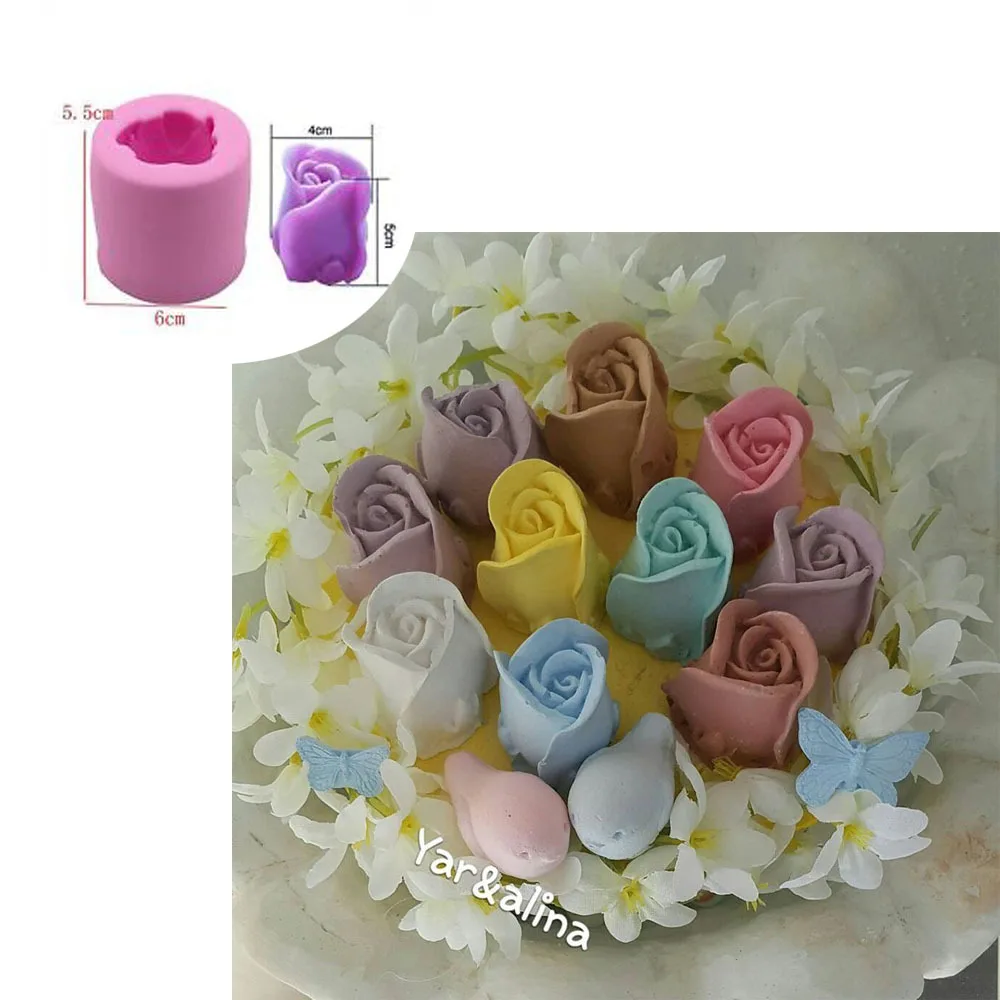 

Stereo Rose silicone Mold handmade soap Molds 3d flower making tool