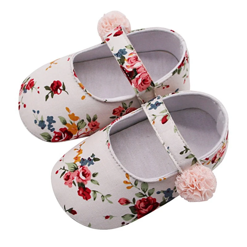 

Nylon Clasp Anti-slip Baby Girl Breathable Floral Print Anti-Slip Shoes Casual Walking Shoe Toddler Soft Soled First Walkers hot