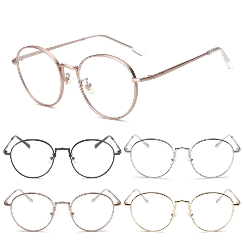 NEW Fashion Vintage Oval Metal Clear Lens Glasses Women Men Artistic ...